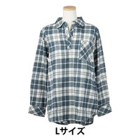 【アウトレット】インド綿フランネルシャツチュニック ブルーグレー L 67429 1枚