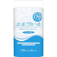 大王製紙 エルヴェールトイレットティシューシングル170m6R（芯なし） 723282 1箱（8パック入）