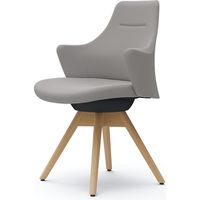 オカムラ ライブス ワークチェア ローバック 木脚/ナチュラル 張地：ツイル（単色） ライトグレー/ブラック CD63YR FKY3 1脚（直送品）