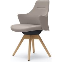 オカムラ ライブス ワークチェア ローバック 木脚/ナチュラル 張地：ツイル（単色） ベージュ/ブラック CD63YR FKY7 1脚（直送品）