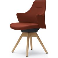 オカムラ ライブス ワークチェア ローバック 木脚/ナチュラル 張地：ツイル（単色） テラコッタ/ブラック CD63YR FKY8 1脚（直送品）