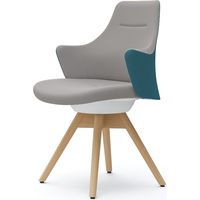 オカムラ ライブス ワークチェア ローバック 木脚/ナチュラル 張地：ツイル（ツートン） セージ/ライトグレー/ホワイト CD63YW FLA6 1脚（直送品）