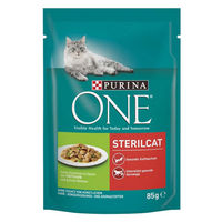 【アウトレット】ピュリナワン（PURINA ONE）キャットフード パウチ 避妊去勢 ターキー いんげん豆入 85g ネスレ