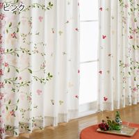 ライズTOKYO コットンプリントカーテン ミッキー 幅1000×丈2000mm ピンク T-90 1セット（2枚入）（直送品）