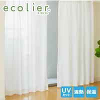 バード UVカットミラーレースカーテン エコリエ 幅1000×丈1330mm U-1 1セット（2枚入）（直送品）