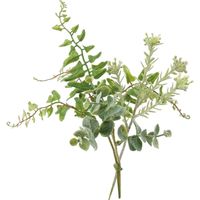 横浜ディスプレイミュージアム 造花ブーケ ハーブユーカリミックスバンチ 12束入リ FG-4497 グリーン（直送品）