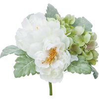 横浜ディスプレイミュージアム 造花ブーケ フローラルピオニーブッシュ 8本入リ FB-2480 ホワイトグリーン（直送品）