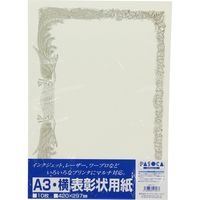 キングコーポレーション OA対応賞状用紙 A3横枠　10枚入×10パック P51307（直送品）