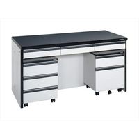 サカエ サイド実験台(キャビネットワゴン2台・引出し付) STAー18LAB 1個（直送品）