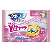 ウェーブ フロアワイパー（フローリングワイパー） ウェットシート 掃除用品 超保水 香りつき 1パック（14枚入）ユニ・チャーム