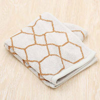 【アウトレット】【30％OFF セール】フェイスタオル ジャガード グレー（灰色） Geometry 1枚 抗菌防臭加工 ロハコ（LOHACO）オリジナル