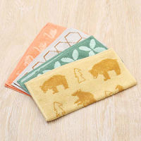 【アウトレット】ハンカチタオル ジャガード 4枚アソートセット 抗菌防臭加工 ロハコ（LOHACO）オリジナル