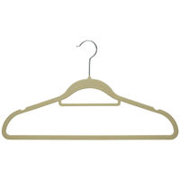 ストリックスデザイン ベルベットスリムハンガー ベージュ 5P 1セット（5本入）