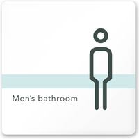 フジタ 医療機関向けルームプレート（案内板） ライン 男子トイレ1 正方形 アクリル 1枚（直送品）