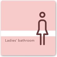 フジタ 医療機関向けルームプレート（案内板） ライン 女子トイレ2 正方形 アクリル 1枚（直送品）