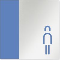 フジタ 医療機関向けルームプレート（案内板） バイカラーデザイン 男子トイレ文字なし 正方形 アルミ 1枚（直送品）