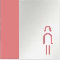 フジタ 医療機関向けルームプレート（案内板） バイカラーデザイン 女子トイレ文字なし 正方形 アルミ 1枚（直送品）