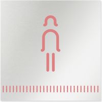 フジタ 医療機関向けルームプレート（案内板） Towelデザイン 女子トイレ文字なし 正方形 アルミ 1枚（直送品）