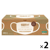 快適ガード スタンダードマスク レギュラーサイズ 1セット（40枚入×2箱） 白元アース