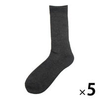 【アウトレット】助野 紳士 クルー丈底パイル チャコール 11E85203G 1袋（5足入）