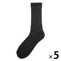 【アウトレット】助野 紳士 クルー丈底パイル 黒 11E85203H 1袋（5足入）