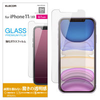 iPhone11 iPhoneXR ガラスフィルム 硬度9H  PM-A19CFLGG エレコム 1個（直送品）