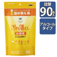 エレコム ウェットティッシュ/汚れ落とし/お得用/詰替/90枚 WC-AL90SPN 1個