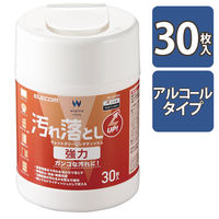 ウェットティッシュ 汚れ落とし 強力 クリーナー ボトルタイプ (30枚入り) 除菌 消臭 帯電防止 効果 WC-JU30N2 エレコム 1個（直送品）