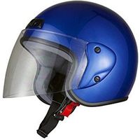 バイク用ジェットヘルメット メンズ／レディース ブルーメタリックアーサーフルマー