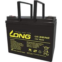 ロング 産業用鉛蓄電池 12V-20時間率-36Ah L-196mm×W-130mm×HT-169mm 電動車系 U1-36NE（直送品）