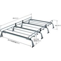 ロッキープラス ルーフキャリア 8本脚 雨ドイ挟み込みタイプ 長さ267cm ZM-425M（直送品）
