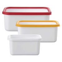 【アウトレット】富士ホーロー モコミチ ホーロー深型角 保存容器 3点セット MH-3DSF 1箱