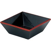 福井クラフト 角小鉢 内黒天朱 A 1セット（10入）（直送品）