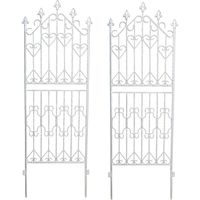 住まいスタイル アイアンフェンス150 ロータイプ 幅530×奥行17×高さ1560mm ホワイト DF009L-2P-WHT 1セット（2枚入）（直送品）