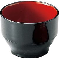 福井クラフト 葉ぞれ汁鉢（小） 黒内朱 A 1セット（5入）（直送品）