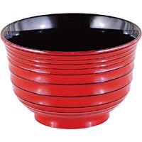 福井クラフト 耐熱 流泉汁椀 根来研ぎ出し内黒 TA 1セット（4入）（直送品）