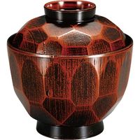 福井クラフト ミニ亀甲小吸椀 栃 A 1セット（4入）（直送品）