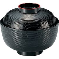 福井クラフト 千筋ケヤキ吸物椀 黒天朱 A 1セット（3入）（直送品）