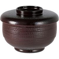 福井クラフト 助六飯器 溜内朱 A 1セット（3入）（直送品）