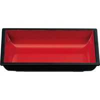 福井クラフト 長角皿 朱天黒 A 1セット（3入）（直送品）