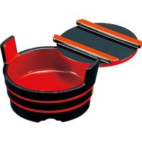 福井クラフト 手桶 黒朱ひも （本体） A 1セット（3入）（直送品）