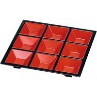 福井クラフト 九ツ仕切 朱天黒 A 1セット（3入）（直送品）