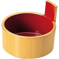 福井クラフト 3.5寸片手盛桶 白木内朱 A 1セット（3入）（直送品）