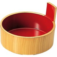 福井クラフト 片手盛桶 白木内朱 A