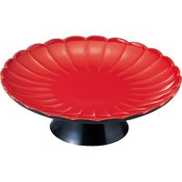 福井クラフト 大安菊高月皿 朱 A