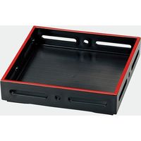 福井クラフト 千筋すかし盛器 黒天朱 A 1セット（3入）（直送品）