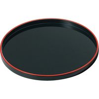 福井クラフト 丸盆 黒天朱SL A 50306980 1セット(3入)（直送品）