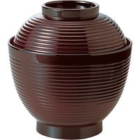 福井クラフト 玉子千筋椀 溜内朱 TA 1セット（2入）（直送品）