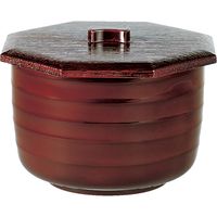 福井クラフト 八角ロクロ目飯器（大）（内朱） A