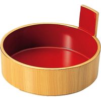 福井クラフト 5.5寸片手盛桶 白木内朱 A 1セット（2入）（直送品）